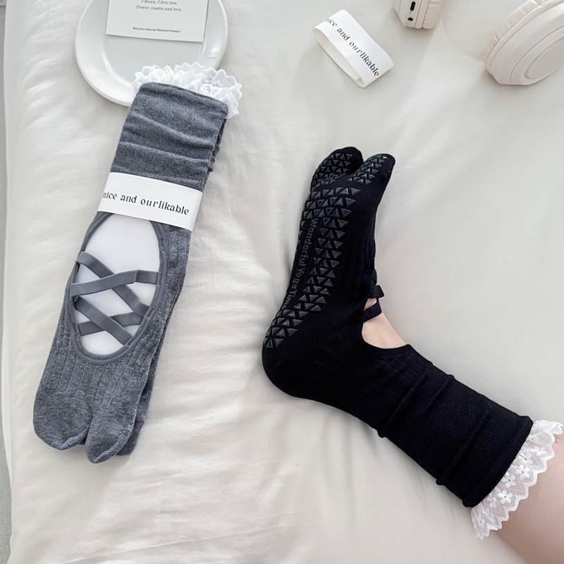 ถุงเท้าโยคะผู้หญิง ปลายเท้าแยก - Embellish Knit บทวิจารณ์และราคา