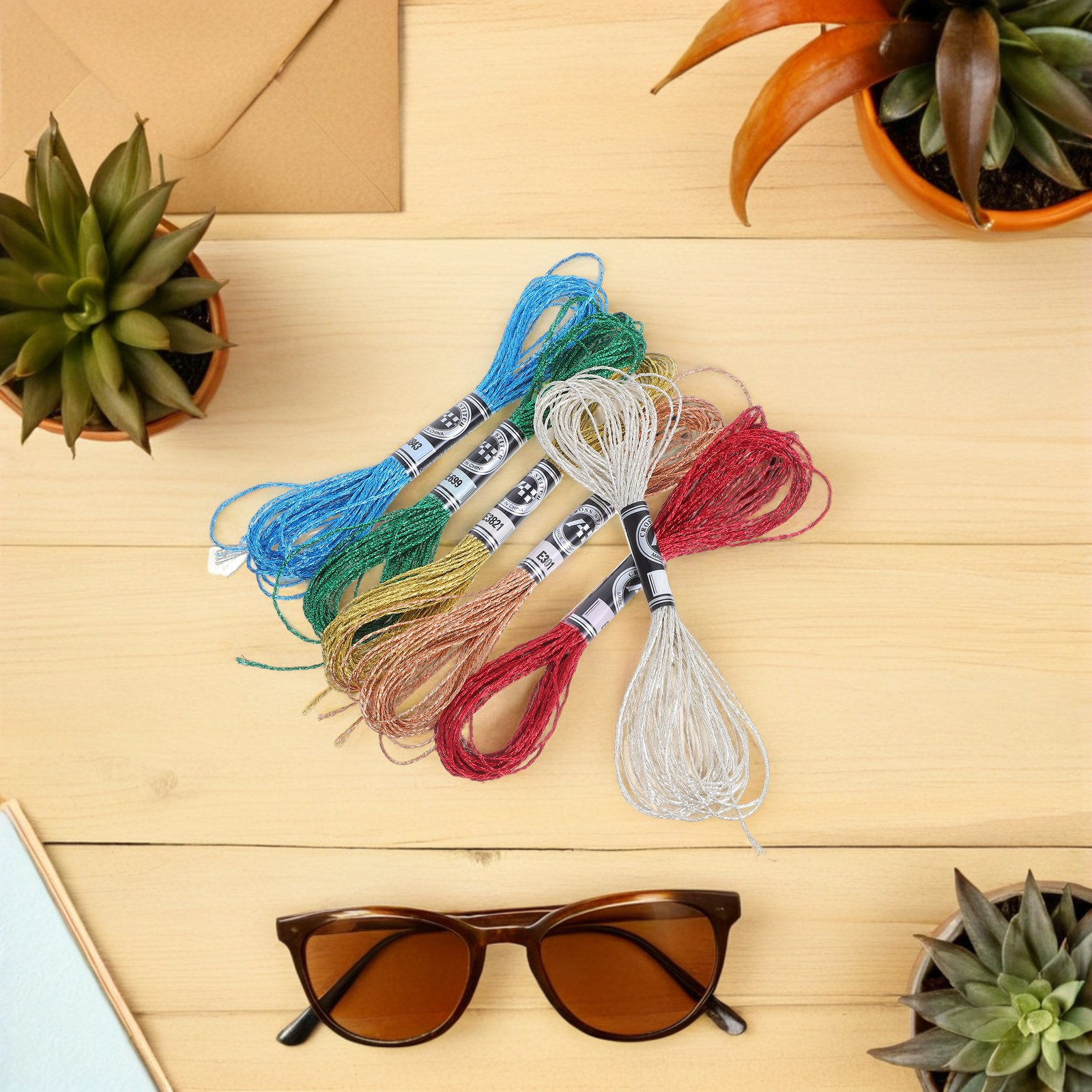 6 ชิ้น ด้ายปักเมทัลลิก ด้ายโพล - Embroidery Craft บทวิจารณ์และราคา