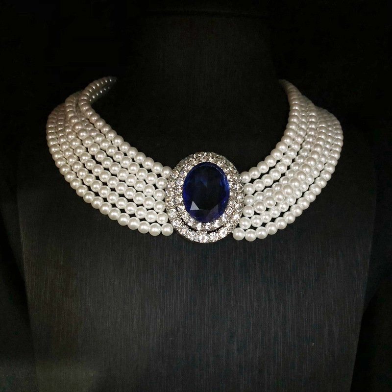 สร้อยคอแซฟไฟร์ฝังเพชรแบบฝรั่งเ - Pearl Trim Chain บทวิจารณ์และราคา