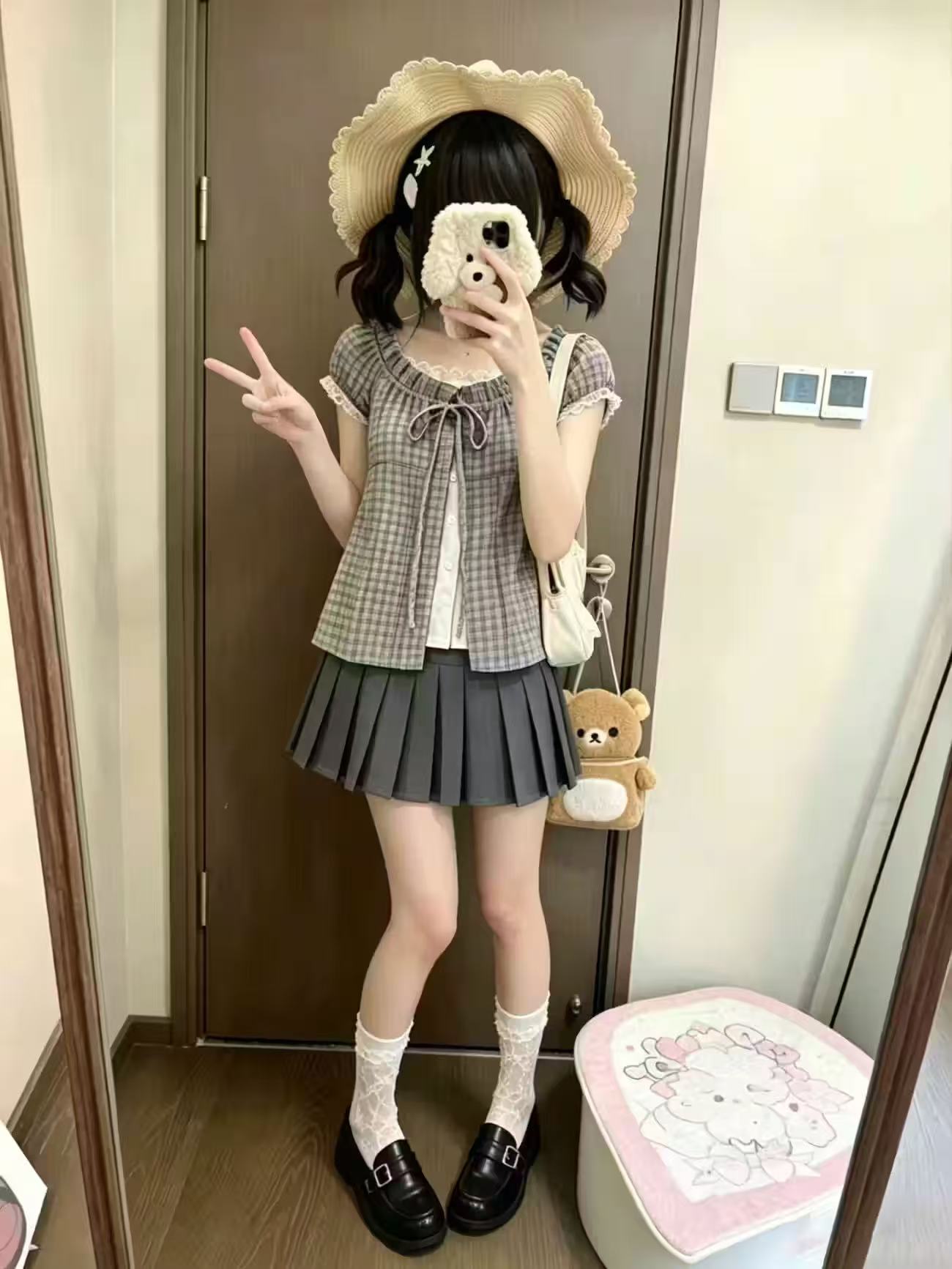 ชุดเซ็ต 2 ชิ้นลายสก็อตวินเทจญี - Elastic Lace Trim บทวิจารณ์และราคา