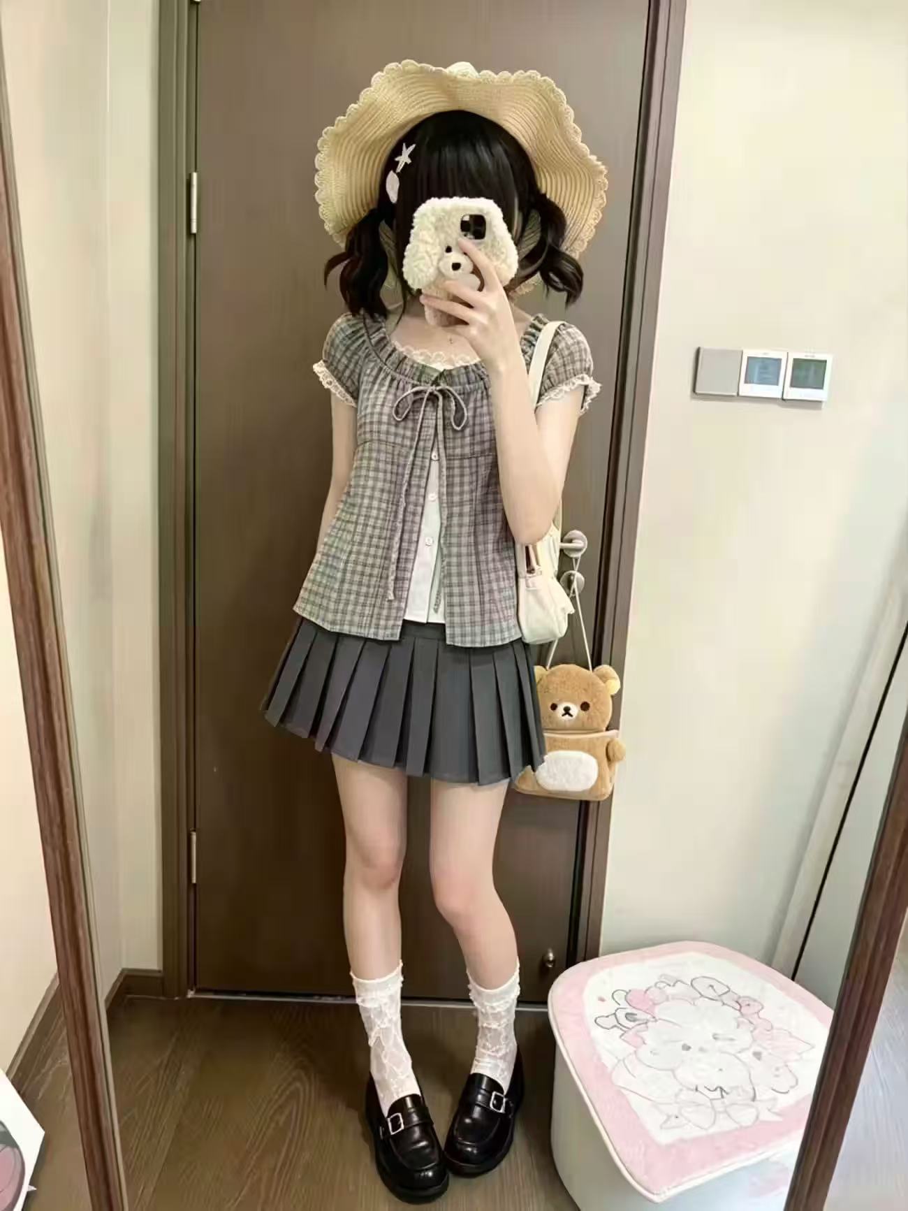 ชุดเซ็ต 2 ชิ้นลายสก็อตวินเทจญี - Elastic Lace Trim บทวิจารณ์และราคา