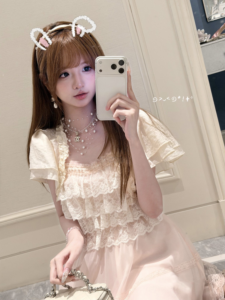 ชุดเดรสสไตล์โลลิต้าหวานๆ แบบวิ - Elastic Lace Trim บทวิจารณ์และราคา