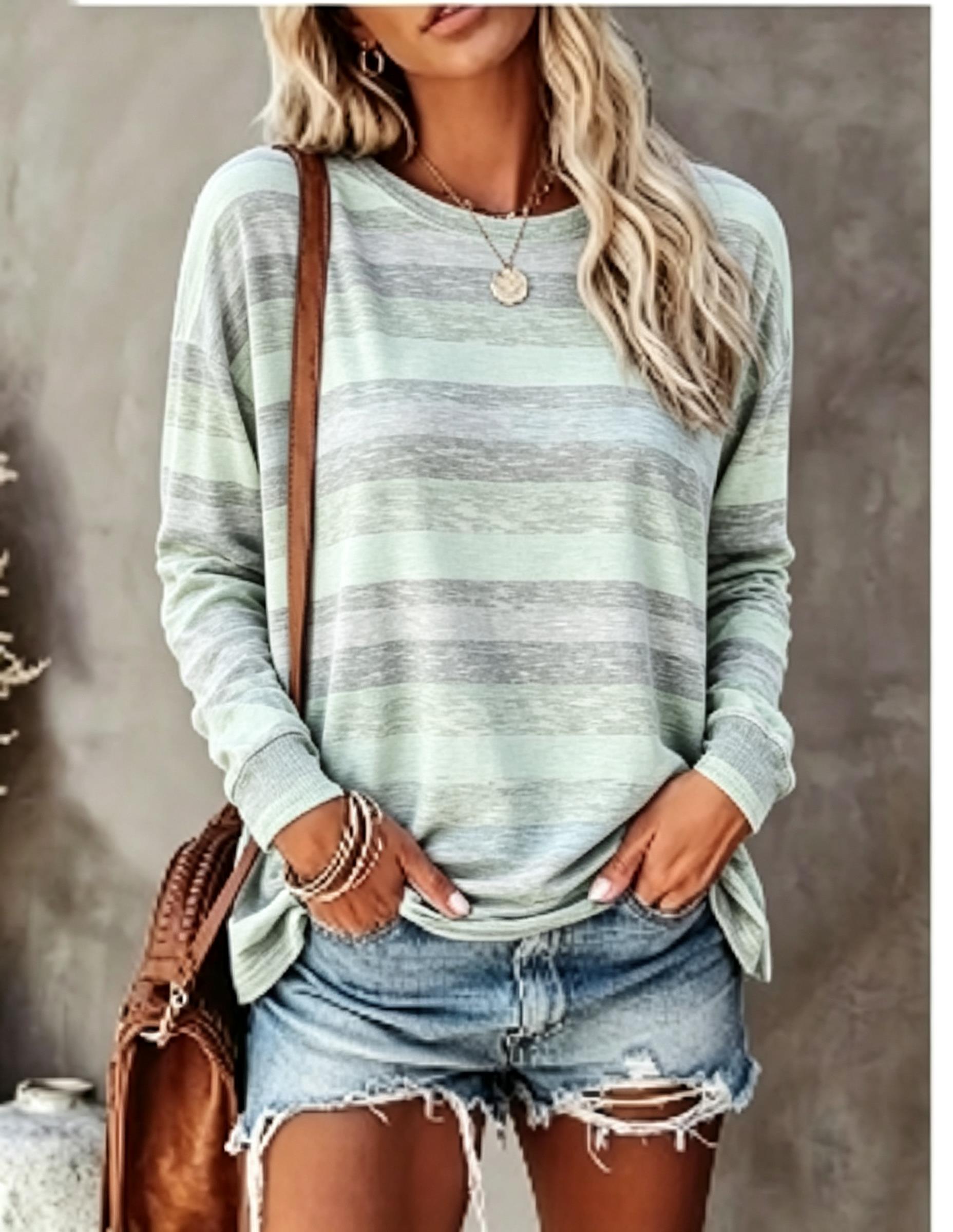 เสื้อยืดแขนยาวผู้หญิง สไตล์วิน - Embellish Knit บทวิจารณ์และราคา