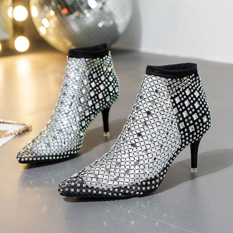2025 ฤดูร้อนตาข่ายรองเท้าแตะรอ - Crystal Mesh Fabric บทวิจารณ์และราคา