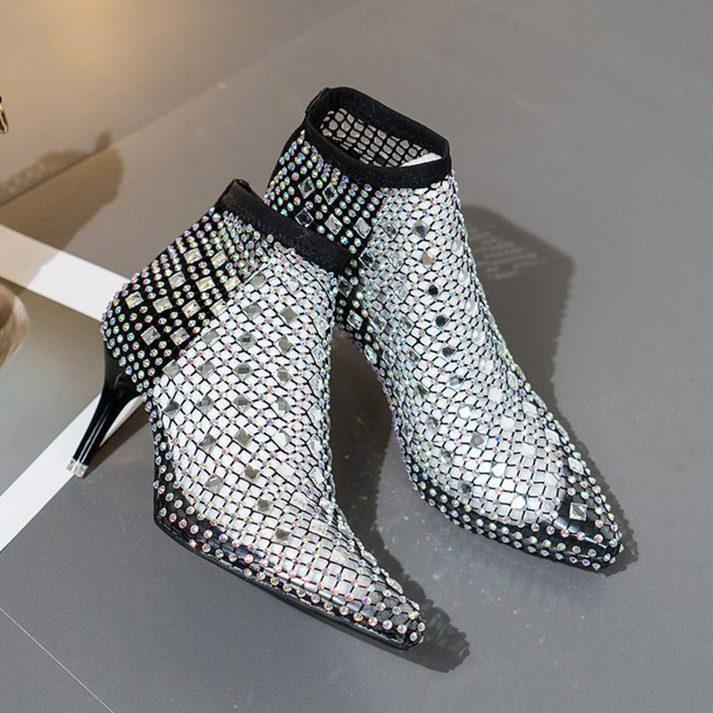 2025 ฤดูร้อนตาข่ายรองเท้าแตะรอ - Crystal Mesh Fabric บทวิจารณ์และราคา