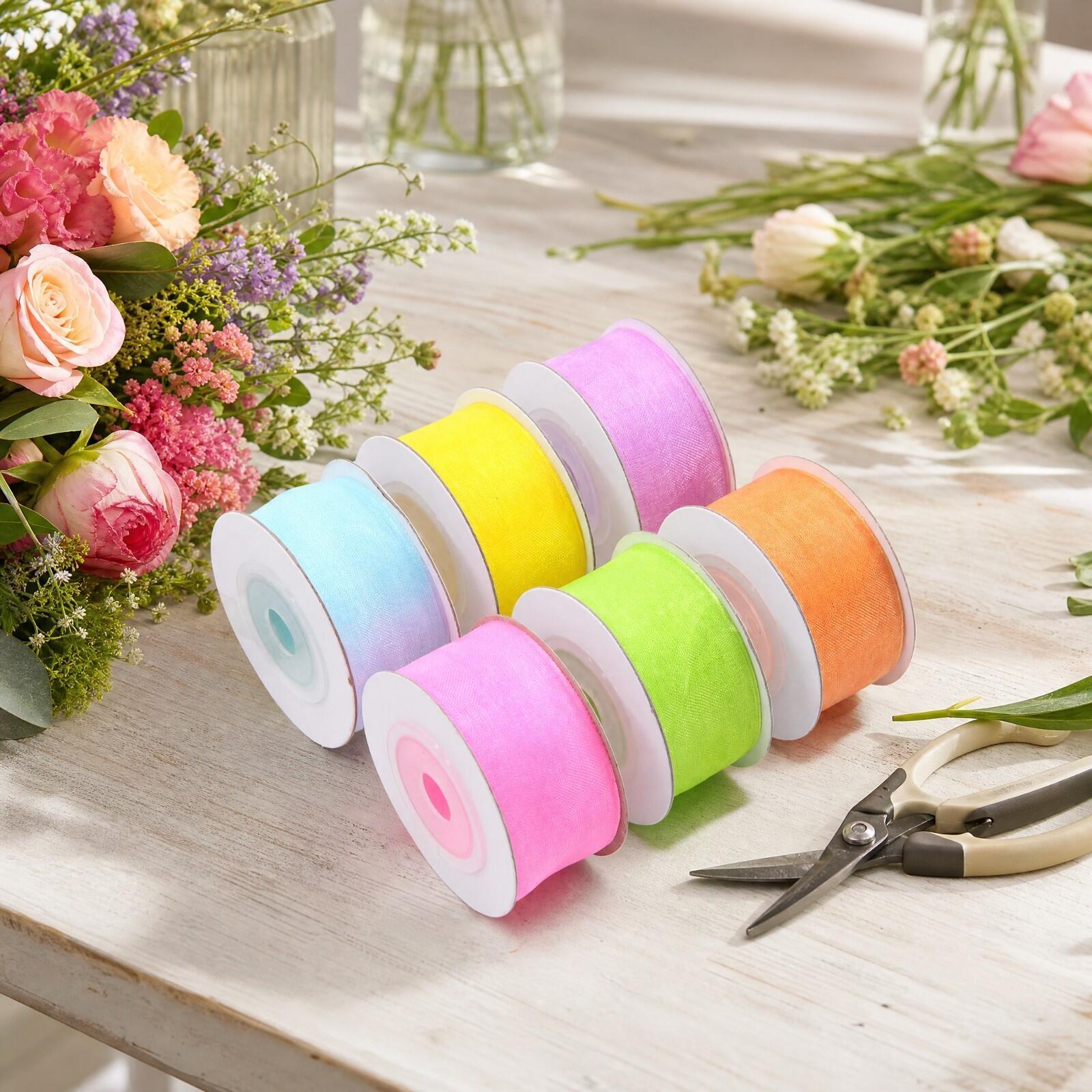 ริบบิ้นใสสำหรับตกแต่ง ใช้ทำลวด - Organza Ribbon Spool บทวิจารณ์และราคา