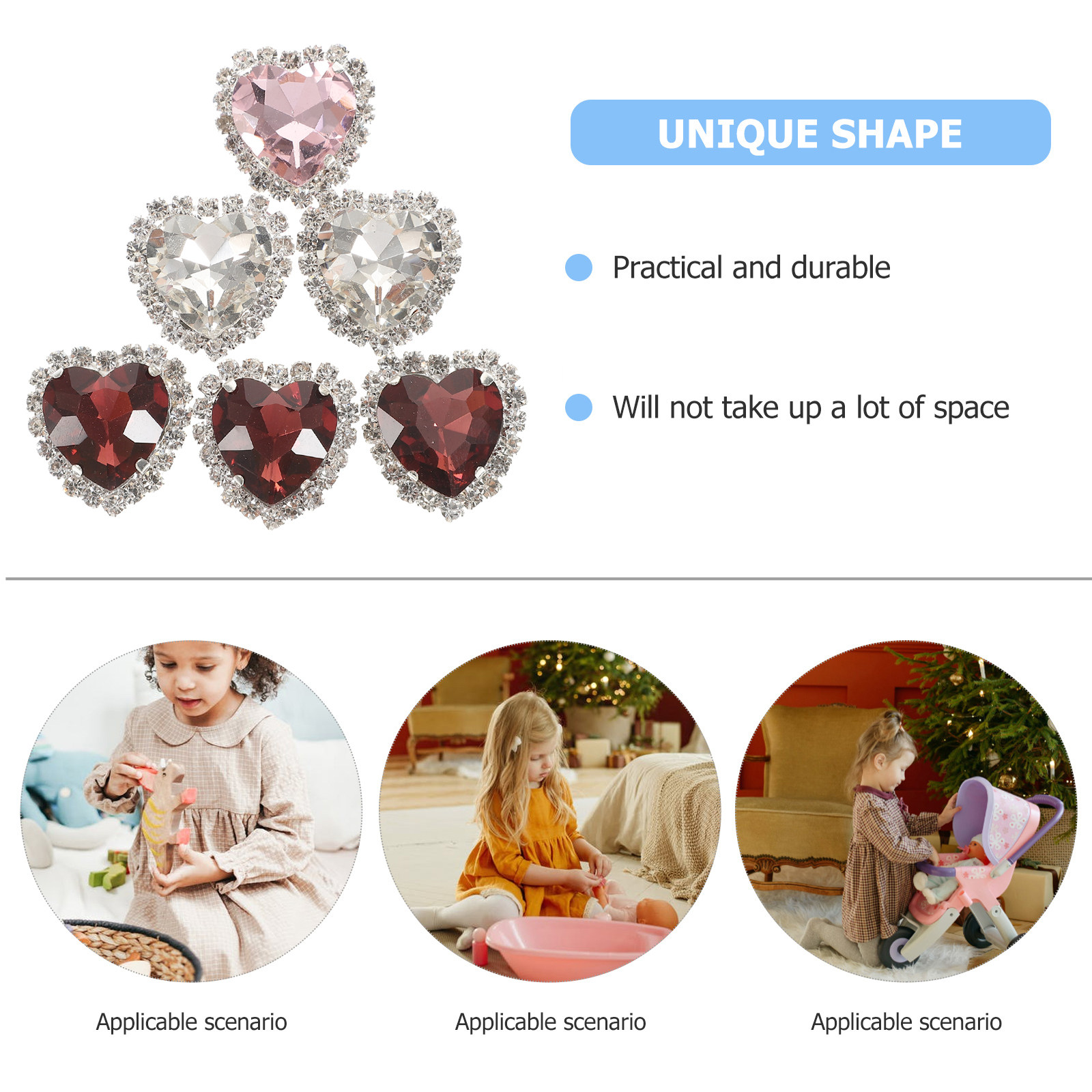 30 ชิ้น คริสตัลรูปหัวใจ โลหะผส - Embellishment Glue Craft บทวิจารณ์และราคา